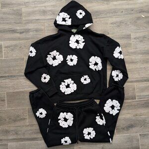 Denim Tears Cotton Wreath Sweatsuit Women's Size Large Black - See Description